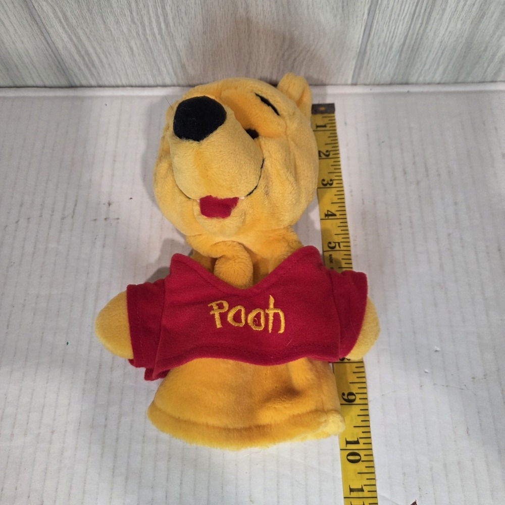 Disney Winnie the Pooh Hand puppet Plush Mattel Arcotoys Stuffed Bear 9" Tall